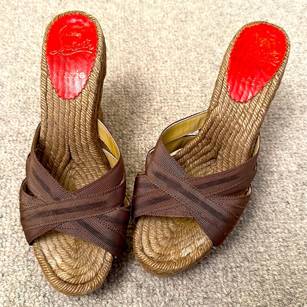 Christian Louboutin Cataribbon Espadrille Wedges